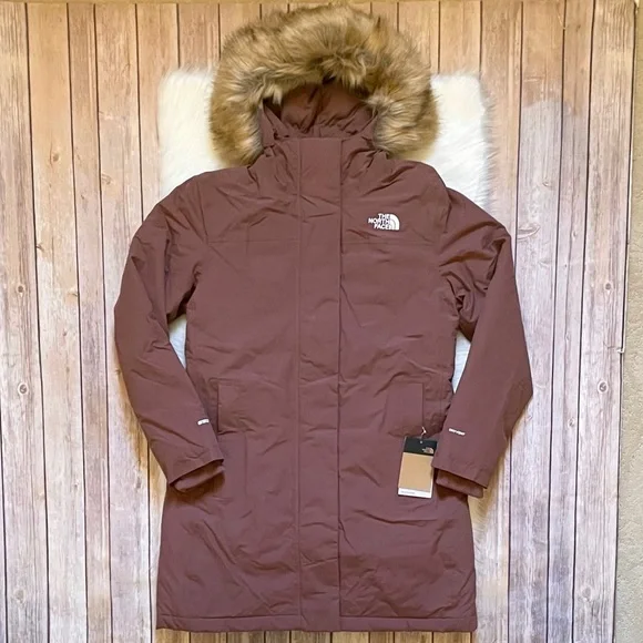 The North Face Women s Arctic Parka Coat In Marron Purple